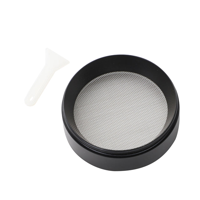 Mesh screen chamber with the plastic scraper that comes with the grinder